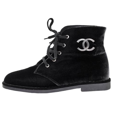 chanel flat ankle boots velvet|chanel mademoiselle shoes.